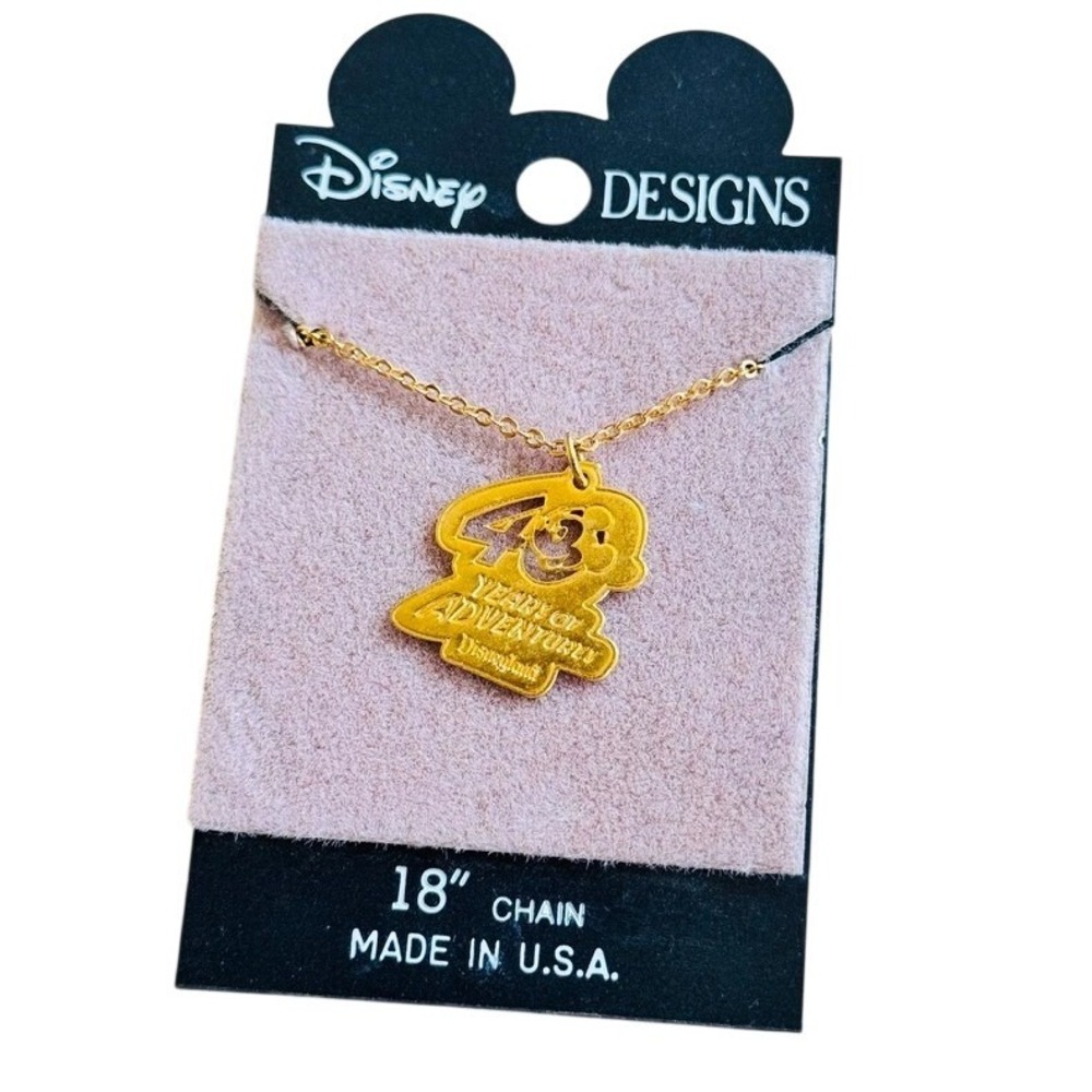 VTG Disney 40 Years Of Adventure Disneyland Necklace Mickey Anniversary 18"